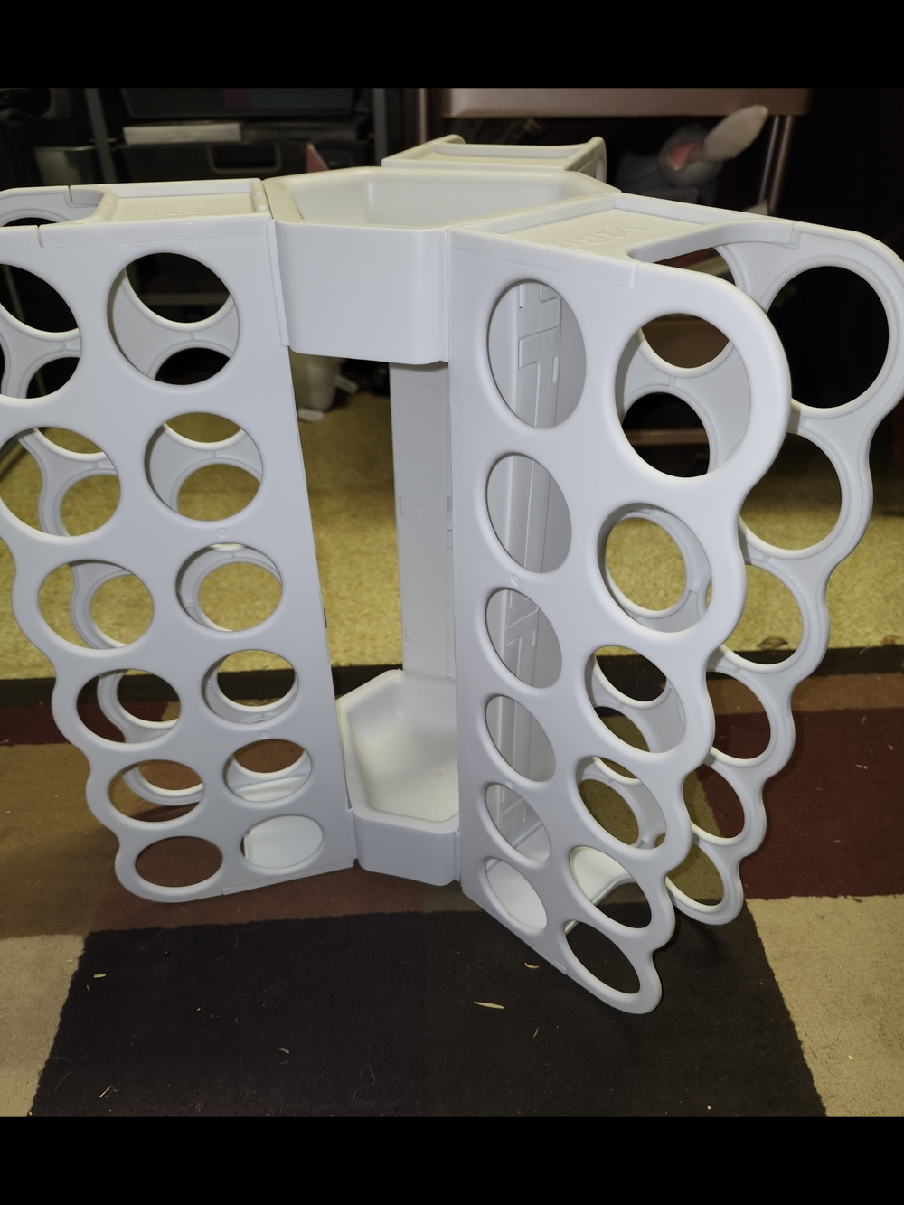 White Rotating Vinyl Roll Organizer - Home Storage